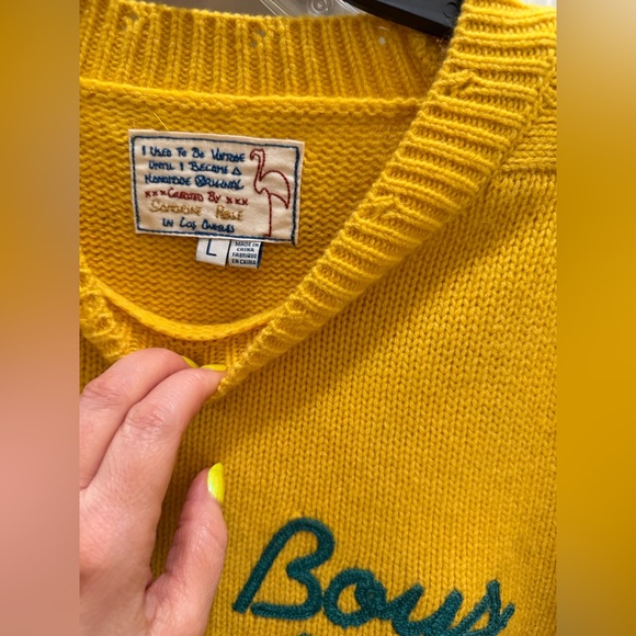 Chaser Bright Yellow Sandrine Rose Sweater Boys Don’t Cry - Picture 6 of 8